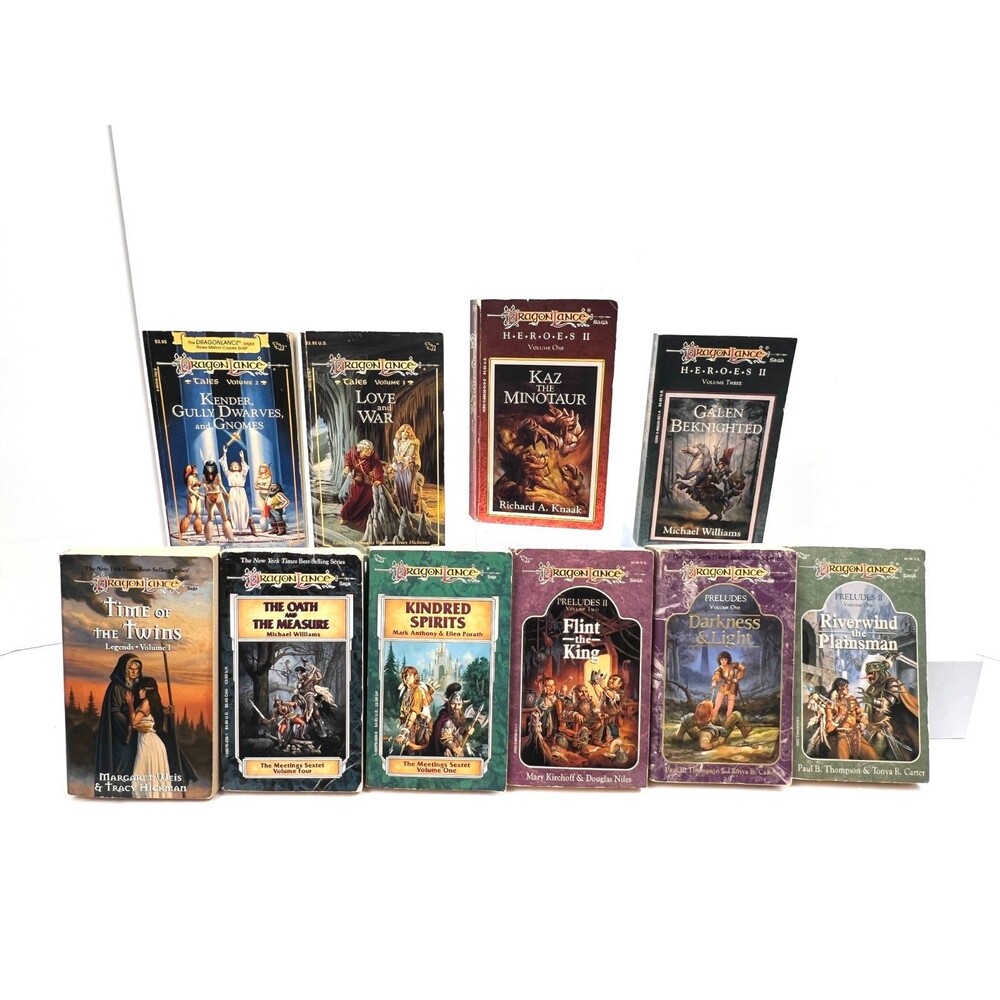 Vtg DragonLance First Printing Book Lot of 10 Paperbacks Heroes II Preludes Tale